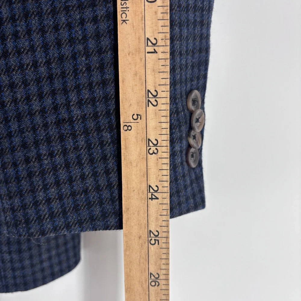 Jack Victor Studio Blazer Mens 38R Blue Wool Houndstooth Sport Coat Canada